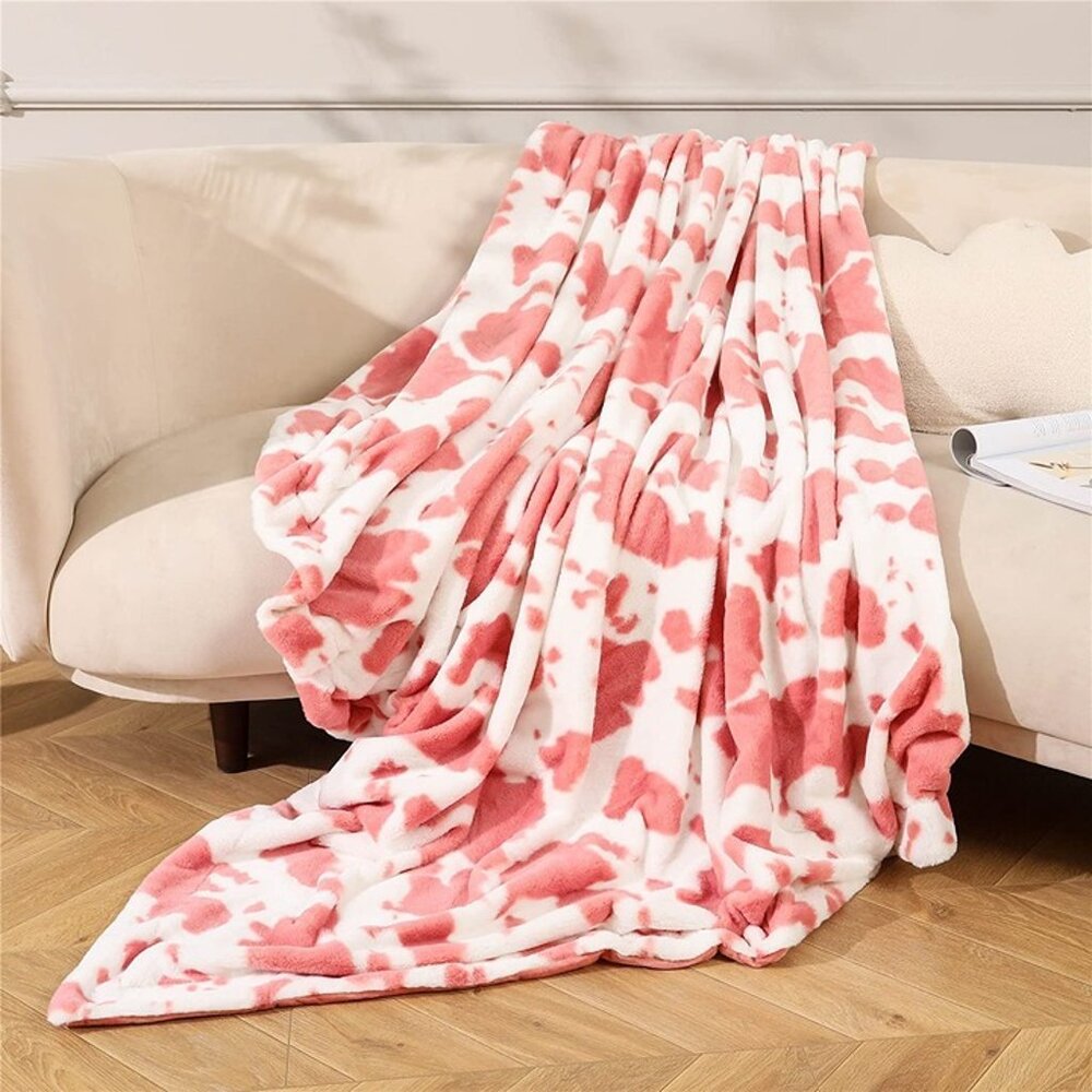 NEW Soft Animal Cow Print Bed Throws Cute Farm Flannel Fleece Blanket, 51''x63 - Picture 2 of 6